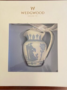 Wedgwood Blue and White Jasperware Mini Pitcher Ornament